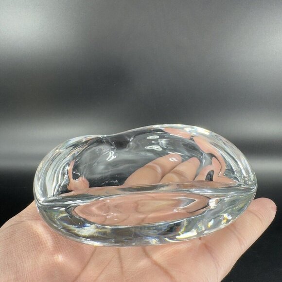 Venetian Clear Glass Dish Small Ashtray Made In Italy Manganese 365nm Green UV - Picture 7 of 16